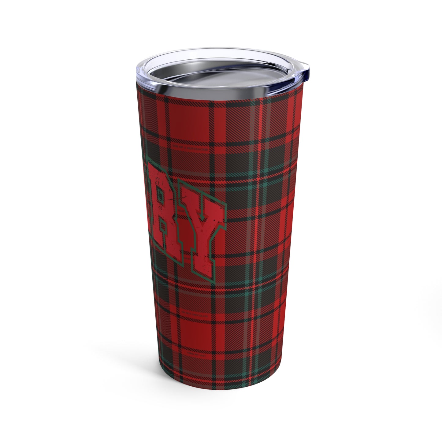 20oz Tumbler - Merry Movies Plaid