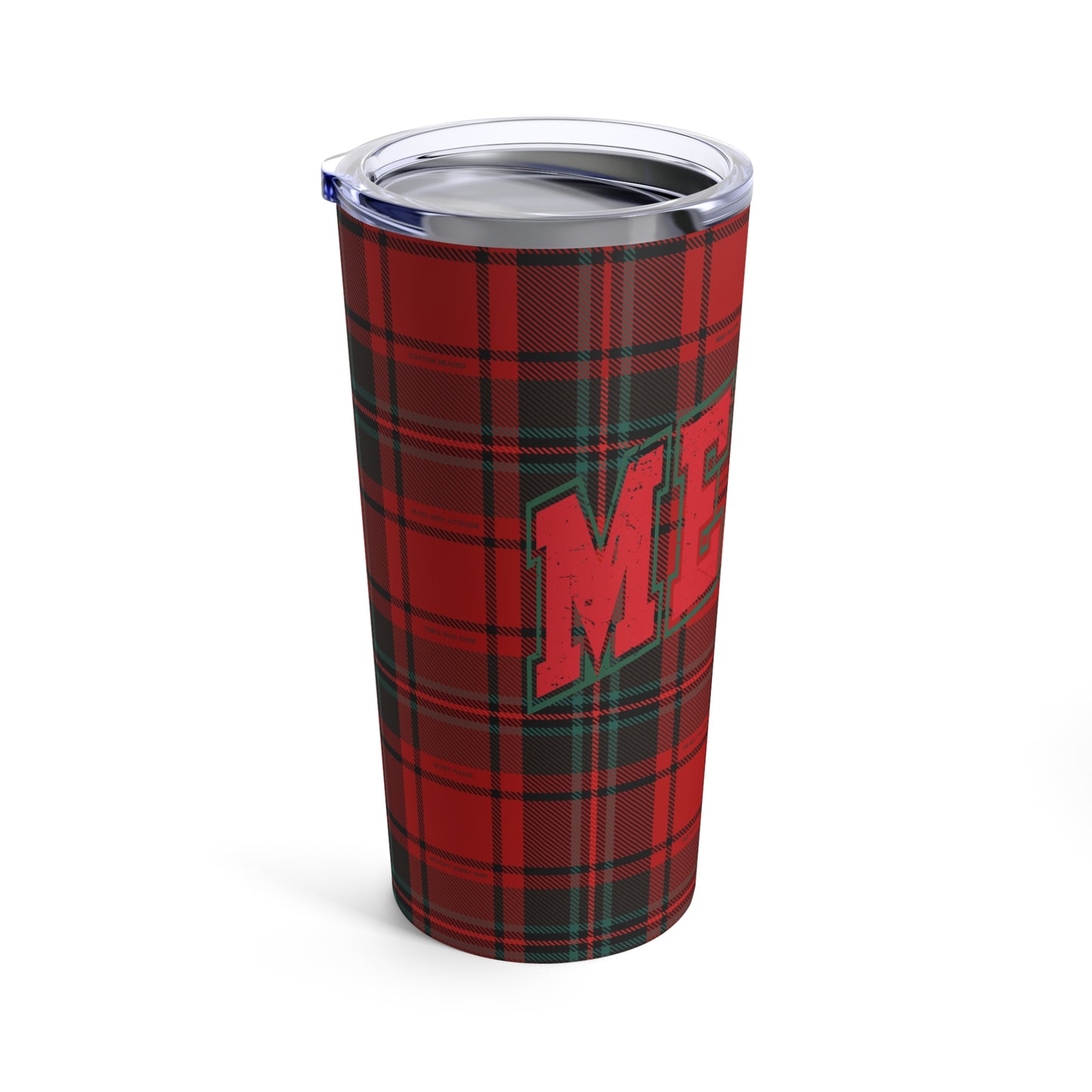20oz Tumbler - Merry Movies Plaid