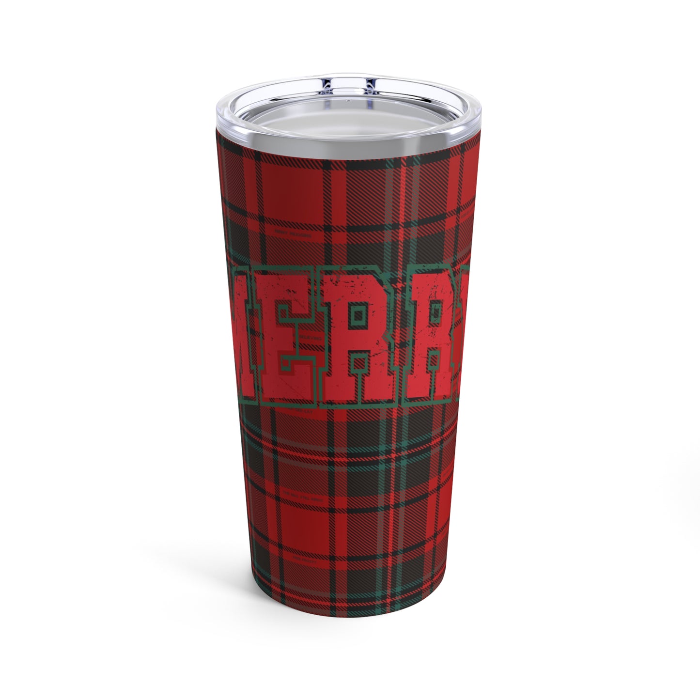 20oz Tumbler - Merry Movies Plaid