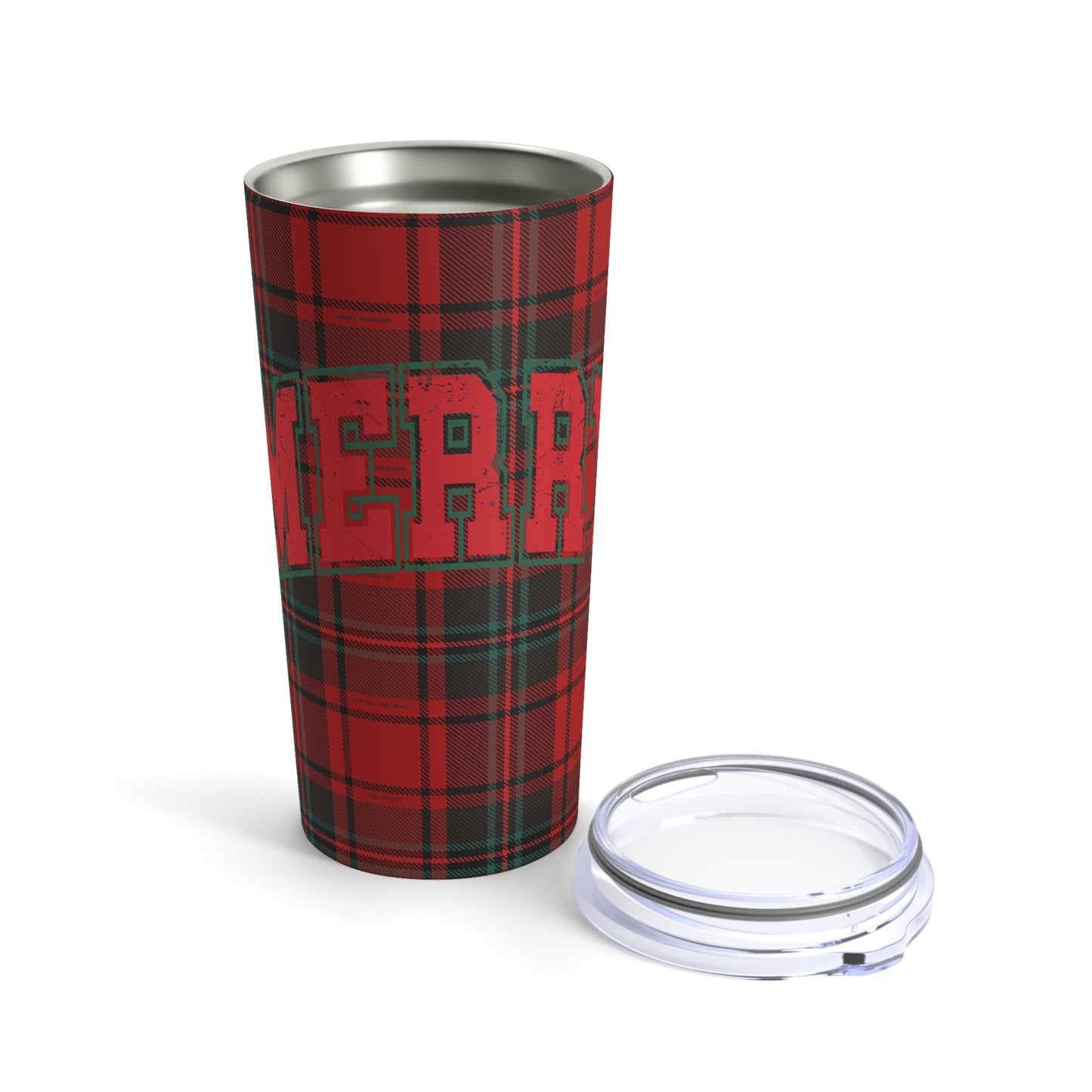 20oz Tumbler - Merry Movies Plaid