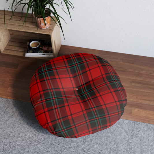 Tufted Floor Pillow - Merry Plaid