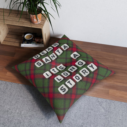 Tufted Floor Pillow - Dear Santa