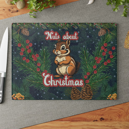 Glass Cutting Board - Nuts About Christmas