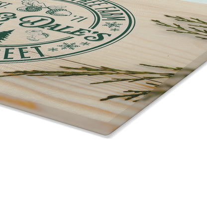 Glass Cutting Board - Christmas Tree Farm