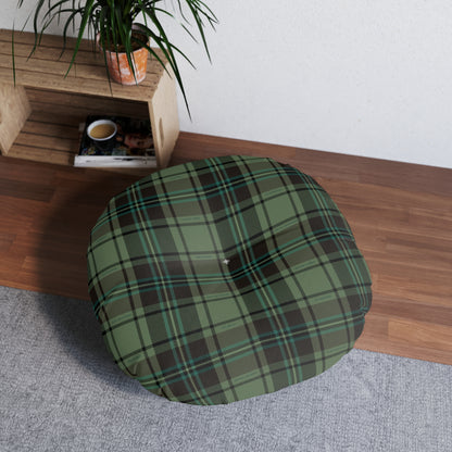 Tufted Floor Pillow - Small Town Plaid