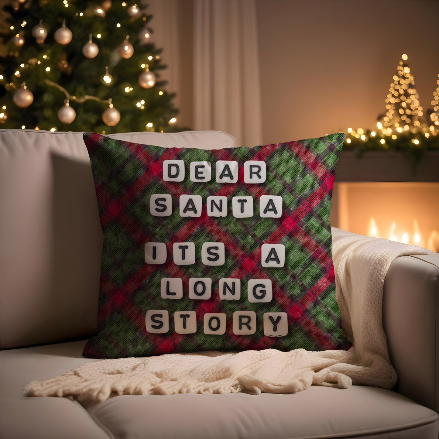 Throw Pillow - Dear Santa